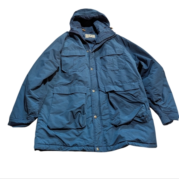 L.L. Bean Coat Blue Large Vintage - Picture 1 of 8